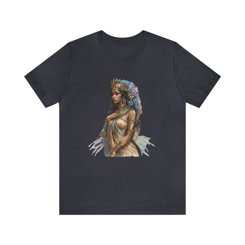 Ancient Egyptian Priestess - Short Sleeve Tee Heather Navy